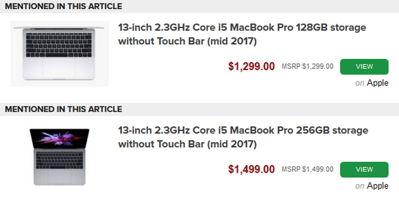 MacBook 13 inch không có thanh cảm ứng Touch Bar