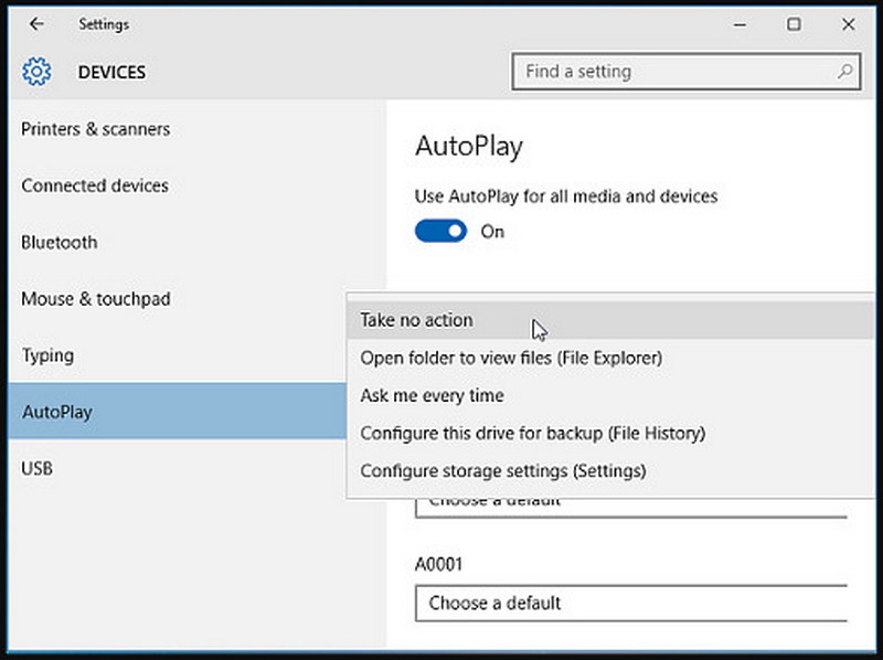Điều chỉnh chế độ Autoplay trên Windows