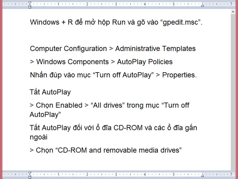 Điều chỉnh chế độ Autoplay trên Windows